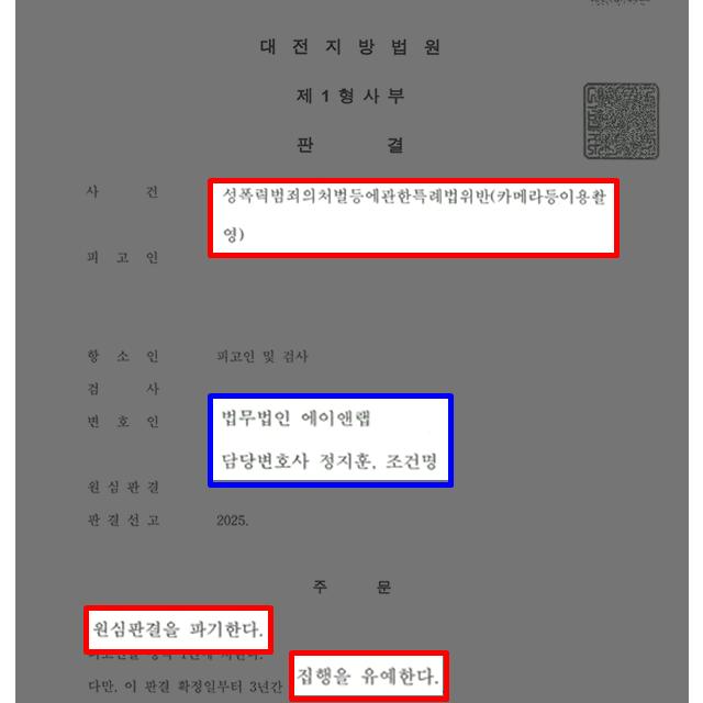 [카메라등이용촬영] 몰카 혐의로 실형 선고받은 의뢰인, 항소 통해 집행유예로 감형 이끌어낸 사례